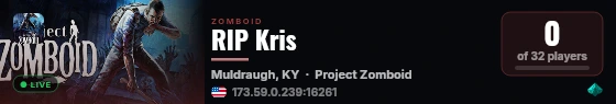 RIP Kris live status badge