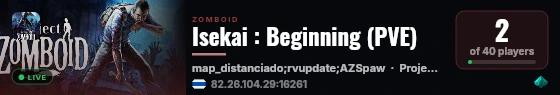 Isekai : Beginning (PVE) live status badge