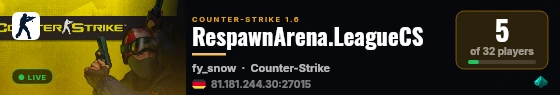 RespawnArena.LeagueCS live status badge