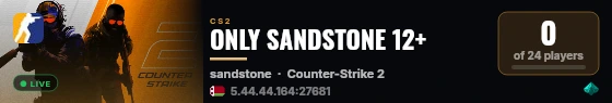 ONLY SANDSTONE 12+ live status badge