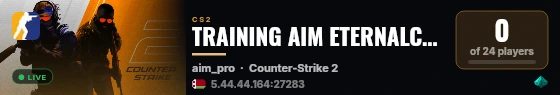 TRAINING AIM ETERNALCS2.RU live status badge