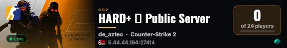 HARD+ 🔞 Public Server live status badge