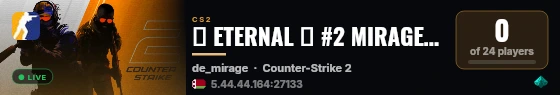 🍧 ETERNAL 🍧 #2 MIRAGE - !cw !ws !shop !vip live status badge