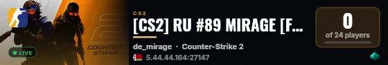 [CS2] RU #89 MIRAGE [FUN MODELS+CHEATS] live status badge