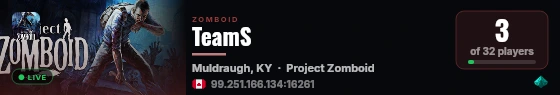 TeamS live status badge