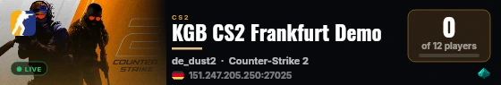 KGB CS2 Frankfurt Demo live status badge
