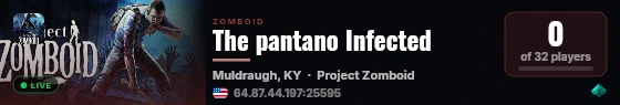 The pantano Infected live status badge