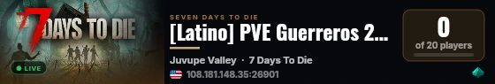 [Latino] PVE Guerreros 24/7 Dedicado live status badge