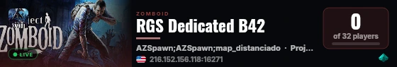 RGS Dedicated B42 live status badge