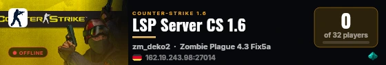 LSP Server CS 1.6 live status badge