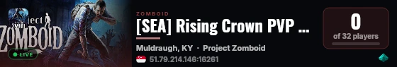[SEA] Rising Crown PVP Server | Safehouse | KOS | Stable 24/7 live status badge