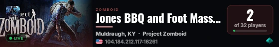 Jones BBQ and Foot Massage live status badge