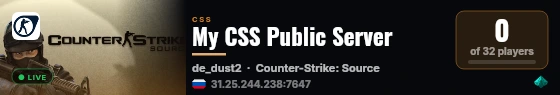 My CSS Public Server live status badge