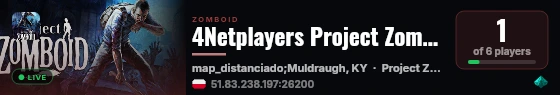 4Netplayers Project Zomboid Server live status badge