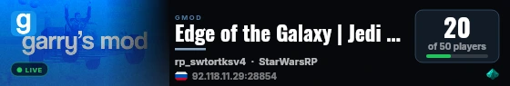 Edge of the Galaxy | Jedi vs Sith | SWTOR RP live status badge