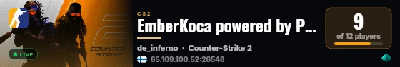 EmberKoca powered by PRACC.COM live status badge