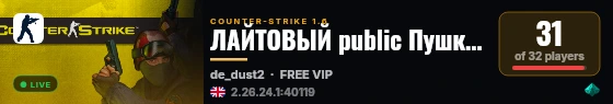 ЛАЙТОВЫЙ public Пушки-Лазеры live status badge