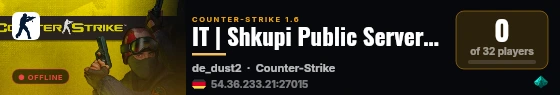 IT | Shkupi Public Server [VIP-FREE][Revive,SkinsMenu] live status badge