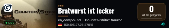 Bratwurst ist lecker live status badge