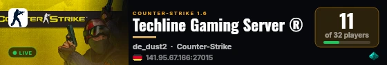 Techline Gaming Server ® live status badge