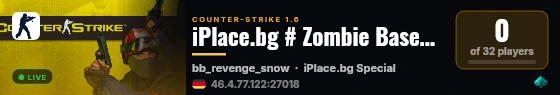 iPlace.bg # Zombie BaseBuilder [Shop|Spells|Upgrades|Specials] live status badge