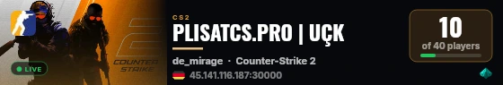 PLISATCS.PRO | UÇK live status badge