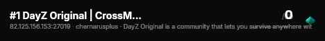 #1 DayZ Original | CrossMap | Official Server live status badge
