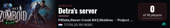 Detra's server live status badge