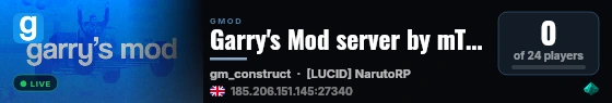 Garry's Mod server by mTxServ.com live status badge