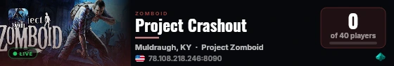 Project Crashout live status badge