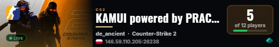 KAMUI powered by PRACC.COM live status badge