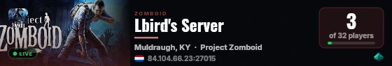 Lbird's Server live status badge