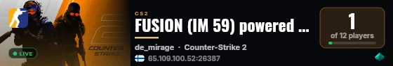 FUSION (IM 59) powered by PRACC.COM live status badge