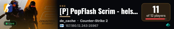 [P] PopFlash Scrim - helsinki - 12 live status badge