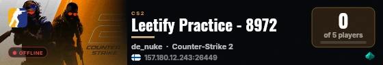 Leetify Practice - 8972 live status badge