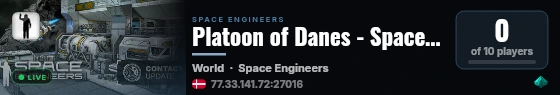 Platoon of Danes - Space engineers server live status badge