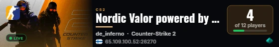Nordic Valor powered by PRACC.COM live status badge