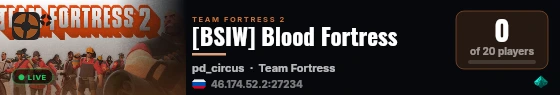 [BSIW] Blood Fortress live status badge