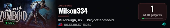 My PZ Server live status badge