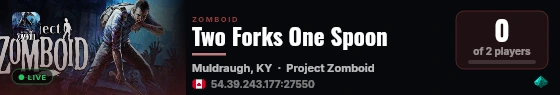 Two Forks One Spoon live status badge
