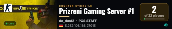 Prizreni Gaming Server #1 live status badge