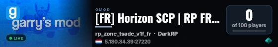 [FR] Horizon SCP | RP FR | 10K START live status badge