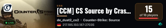 [CCM] CS Source by Crash Crew Minden live status badge