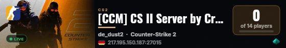 [CCM] CS II Server by Crash Crew Minden live status badge