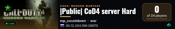 |Public| CoD4 server Hard live status badge