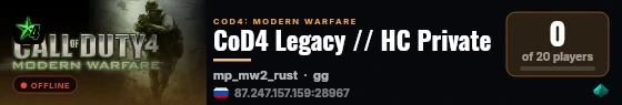 CoD4 Legacy // HC Private live status badge