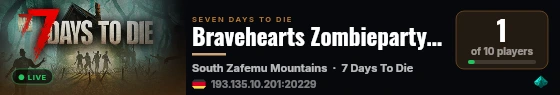 Bravehearts Zombieparty powered by Host-Unlimited.de live status badge