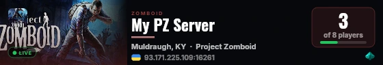 My PZ Server live status badge