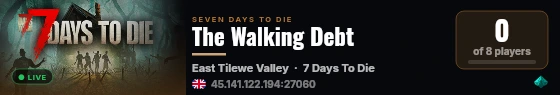 The Walking Debt live status badge