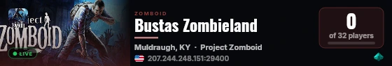 Bustas Zombieland live status badge
